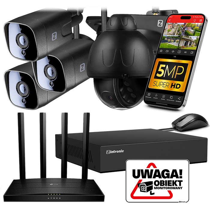 IP Monitoring Set 5 MP 4 cameras 3xA5 1xP5