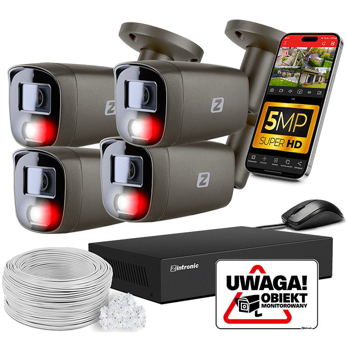IP POE Monitoring Kit 8MP 4 Cameras 8MP IR40