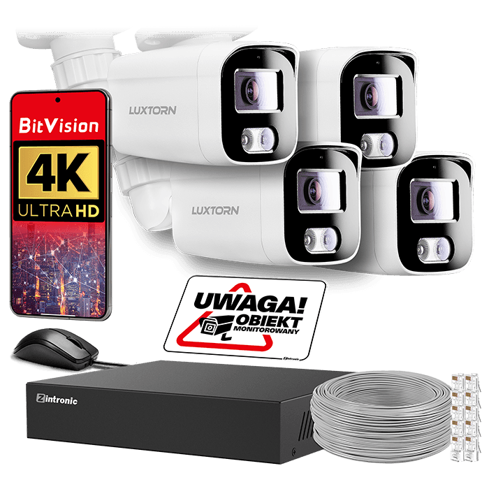 IP POE Surveillance Kit 4K Ultra HD 8MPx 3840x2160 Luxtorn