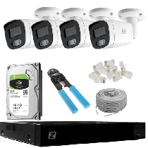 IP POE Monitoring Kit 8MP 4 Cameras 8MP IR40
