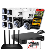 IP Monitoring Kit 5 MP 8 cameras 6xA5 2xP5 White