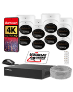 Set of 8 IP POE Cameras 4K Ultra HD 8MPx 3840x2160 Luxtorn