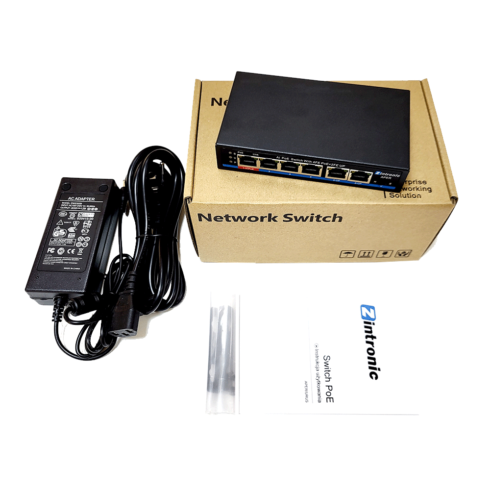 SWITCH POE GETFORT 4FE x POE + 2FE UPLINK WATCHDOG HI-POE 65W