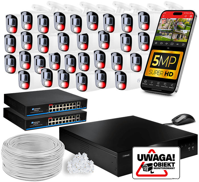 Zestaw Monitoringu IP 4MP 8 kamer B4 POE IR 30M IP67